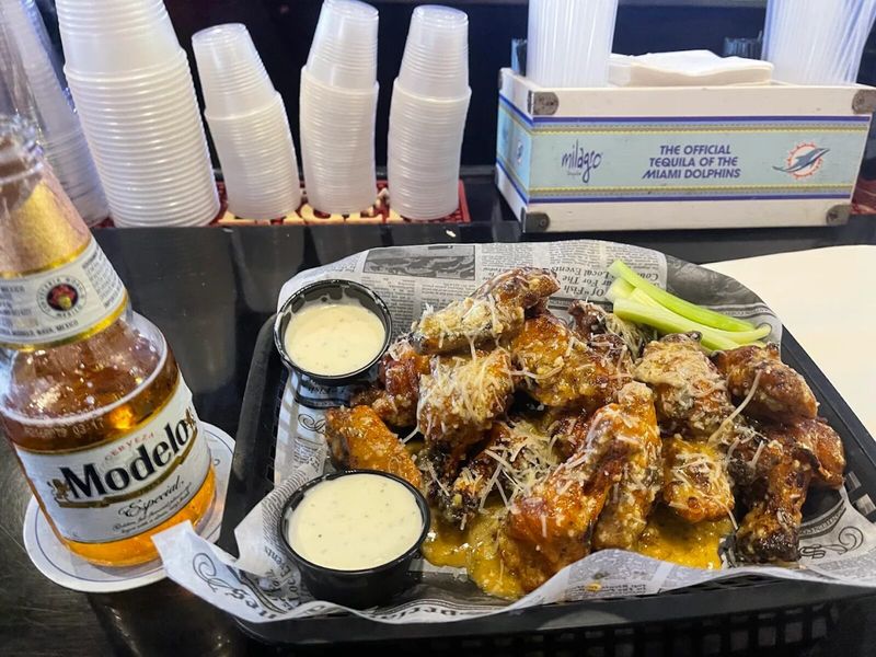 Garlic parmesan chicken wings at The Boulevard Bar & Grill, Boynton Beach